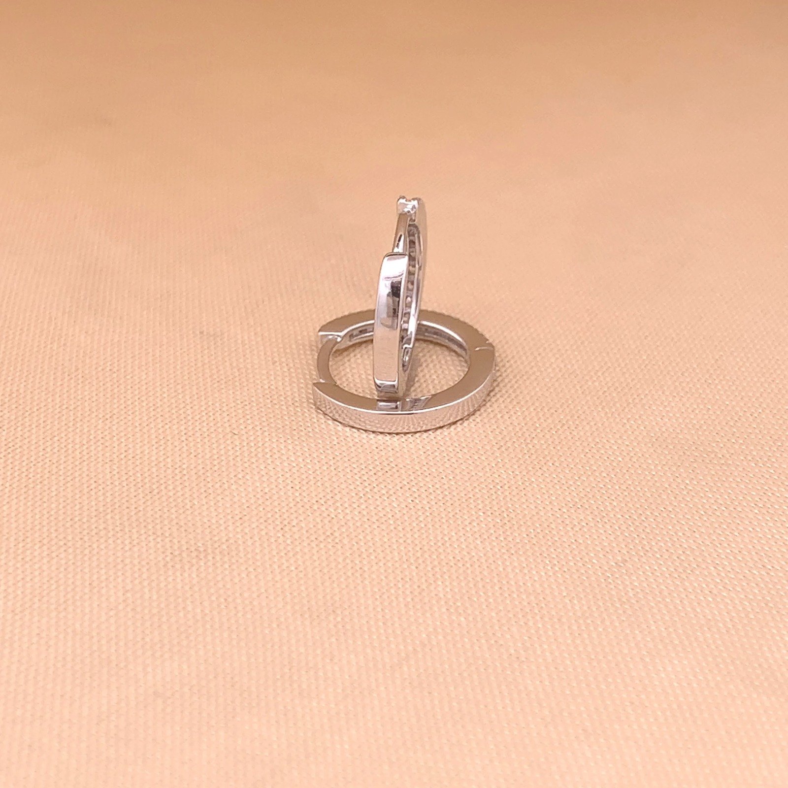 Sparkle Huggie Earrings (Pure Silver) - Silver